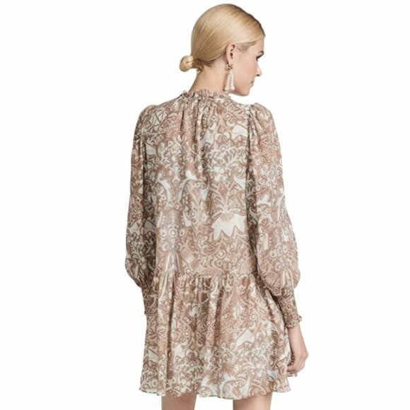 Ulla Johnson Maja Feldspar Paisley Chiffon Minidress Size 6 Long Sleeve EUC - Picture 4 of 16